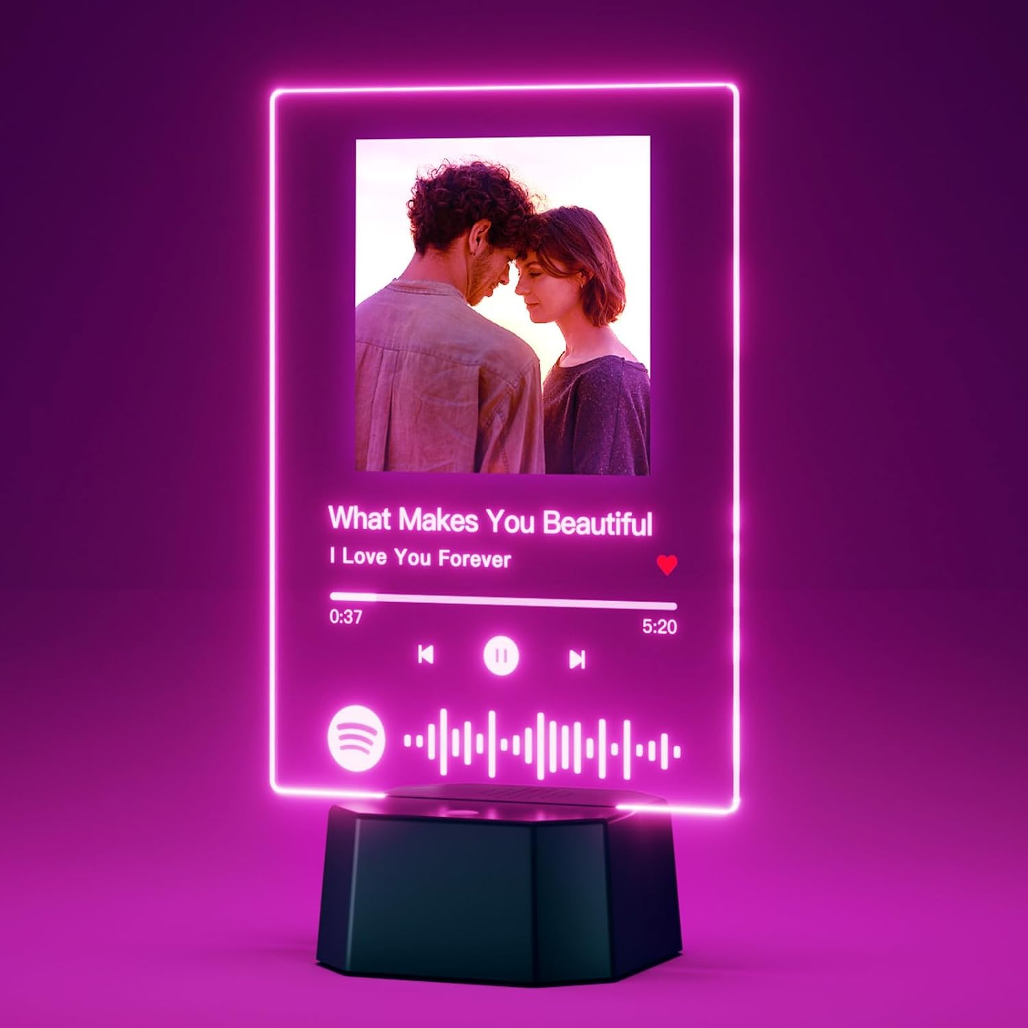 ALBK Custom Spotify Song Plaque that can Play Music - Personalized Music Plaque Gift for Anniversary, Valentine’s Day, Acrylic Custom Lyric Plaque for Boyfriend Girlfriend Couples
