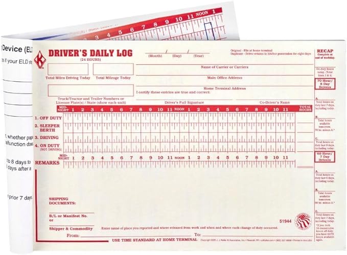 ELD Backup Driver Log Book 5-pk. by JJKellerAssociatesInc