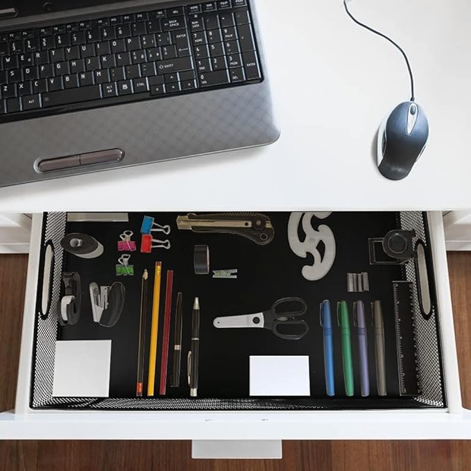 EsOfficce Desk Drawer Organizer, A4 Large Metal Mesh Desk Rrganizer Tray - Image 2