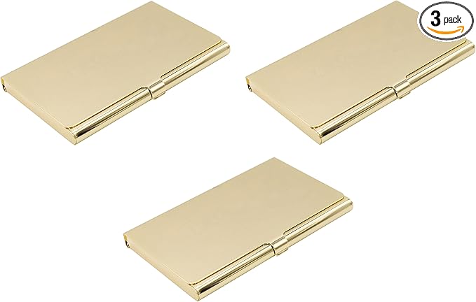 Stephanie Imports Set of 3 Slim & Minimalist Metal Business Card Holder Unisex by Stephanie+Imports