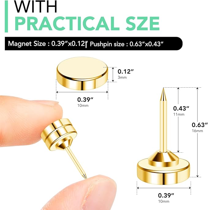 E BAVITE 80 Set Magnetic Push Pins, Flat Push Pin, Magnetic Thumb Tacks - Image 2