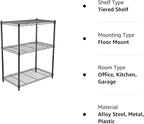 Amazon Basics 3-Shelf Adjustable Heavy Duty Steel Wire Rack Storage Shelving - Image 6