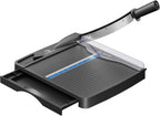 12 Inch Heavy Duty Paper Cutter, Wood Guillotine Paper Trimmer | 12-16 Sheets Capacity Paper Cutting Board for Classroom, Crafting, Office,School