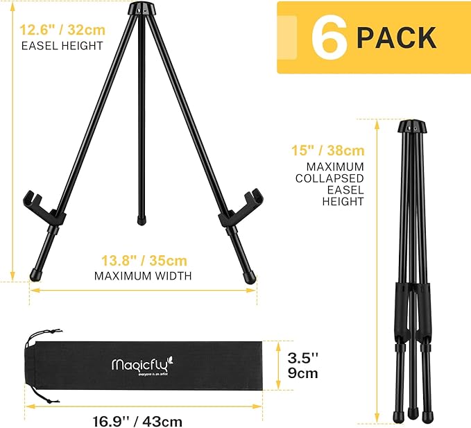 Magicfly 6 Pack Tabletop Easel, Adjustable & Portable Tripod Easel - Image 3