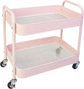 LIWNYRK 2 Tier Pink Rolling Cart by LIWNYRK
