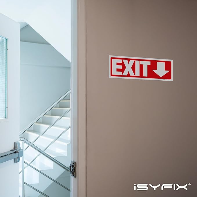 iSYFIX Exit Signs Stickers 6 Pack 12x4 Inch - Image 4