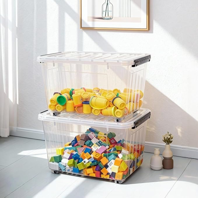 Citylife 54 QT Clear Plastic Storage Bins - Image 5