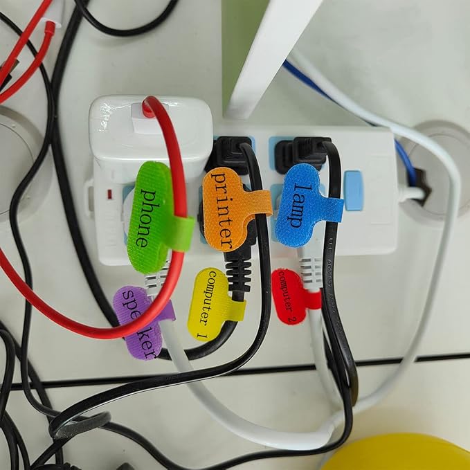 30 PCS Cable Labels, Oval Multi-Color Electronic Cable Identification Tags - Image 4