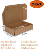 PHAREGE 9x6x2 inch Shipping Boxes 6 Pack Brown, Tab Lock Tuck Top Mailer Boxes - Image 2