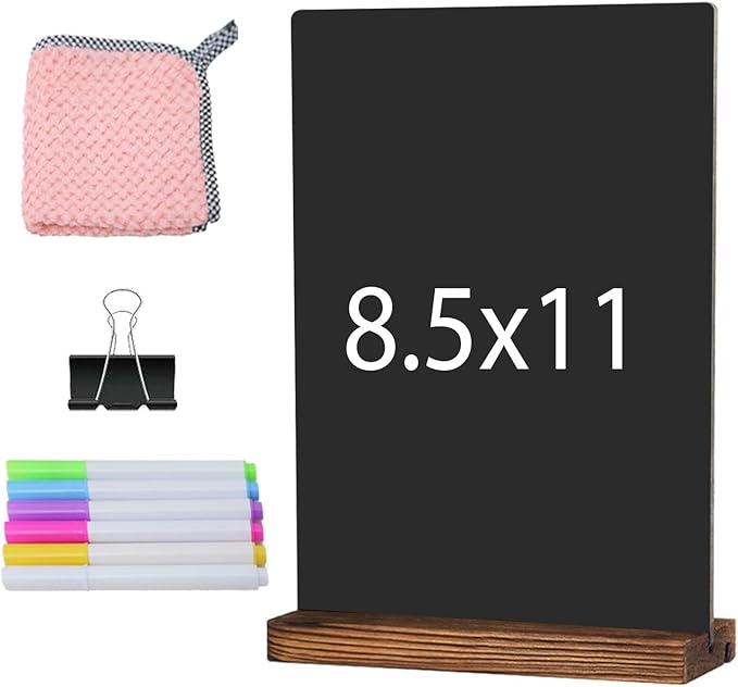 JDEA Desk Chalkboard Wood Sign Double-Sided Chalkboard by JDEA