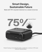 Belkin GaN Charging Station 70W, 7-in-1 Dual USB C Charger w/ 3X AC Outlets - Image 7