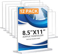 12 Pack Acrylic Sign Holder 8.5 x 11, Double-Sided Clear Sign Holder Plastic by DECOHOBO