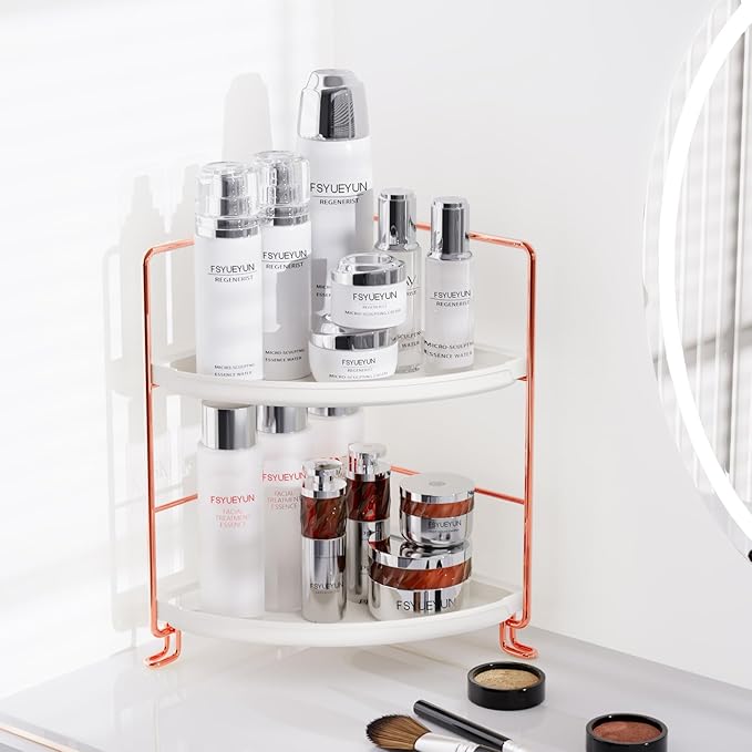 FSyueyun 2-Tier Corner Bathroom Counter Organizer, Tool-Less Installation - Image 3