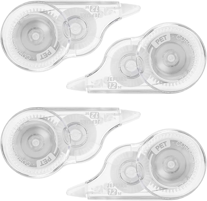 JEFURE 4 Pcs Correction Tape, 39.4 Ft White Wrong Out Tear-Resistant Bulk by JEFURE