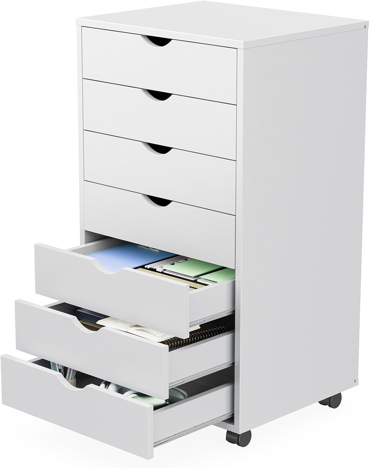 sweetcrispy 7 drawer rolling storage cabinet with wheels, main product view