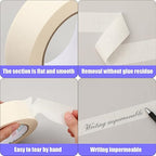 Fainne 18 Rolls Masking Tape Bulk 1.41 Inch Beige Wide Thin White Color - Image 4