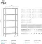 M MZG 1250 lbs 5 Tier Shelf Metal Storage Shelves Wire Rack Closet Organizers - Image 3