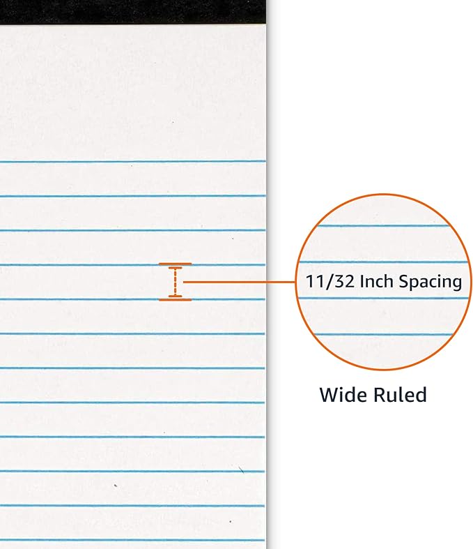 Amazon Basics Wide Ruled Lined Writing Note Pads, 8.5 inch x 11.75 inch - Image 3
