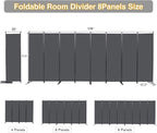 CHOSENM Room Divider, 8 Panel Folding Privacy Screens - Image 2