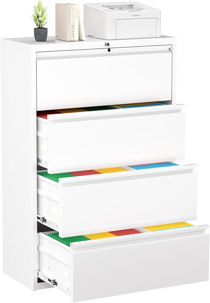 Greenvelly 4 Drawer File Cabinet, Metal Filing Cabinet by Greenvelly