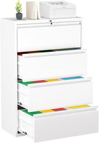Greenvelly 4 Drawer File Cabinet, Metal Filing Cabinet by Greenvelly