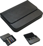 MIVLXLX PU Leather 12 Fountain Pen/Pencil Tray Case Organizer, Fashion Design by MIVLXLX