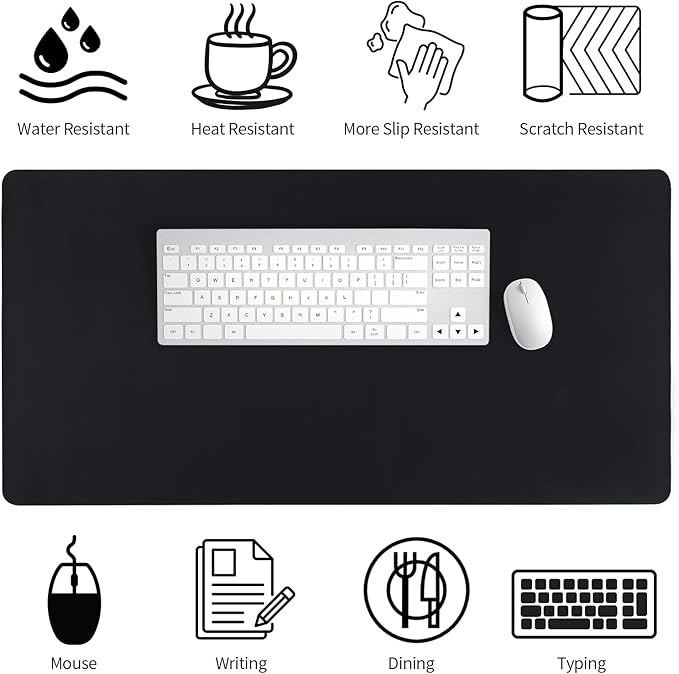 Leather Desk Pad, Mouse Pad, Non-Slip Desk Protector Mat, Leather Desk Blotter - Image 6