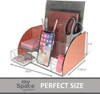 My Space Organizers Rose Gold Desk Organizer, 9 Compartments, Office Supplies - Image 6