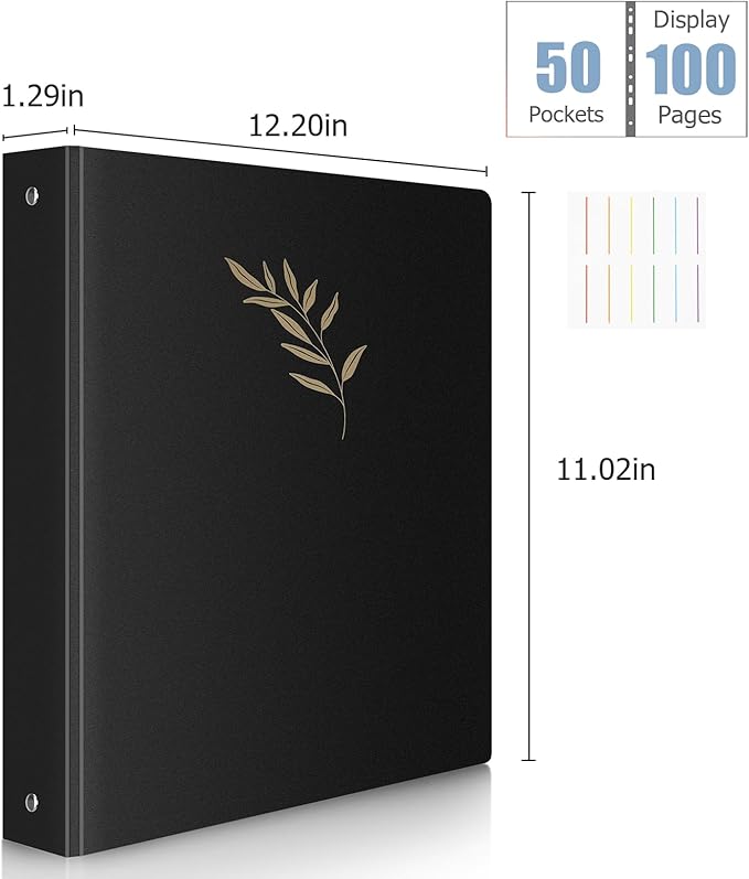 Uquelic 50-Pocket Binder with Plastic Sleeves - Image 4