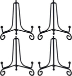 HENABLE 4PCS Premium Black Iron Plate Stands by HENABLE
