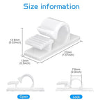 XHF 100pcs Adhesive Cable Wire Clips White, Outdoor Cable Management Wire - Image 2