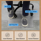 GORILLA GRIP Slip Resistant Clear Office Chair Mat for Carpet Floors, Smooth Rolling Glide Under Desk, Heavy Duty Plastic Computer Mats and Carpeted Floor Protector, Work and Gaming Chairs, 29x47