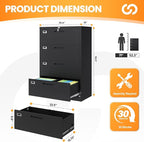 AFAIF 4 Drawer File Cabinets for Home Office, Metal Filing Cabinet - Image 3