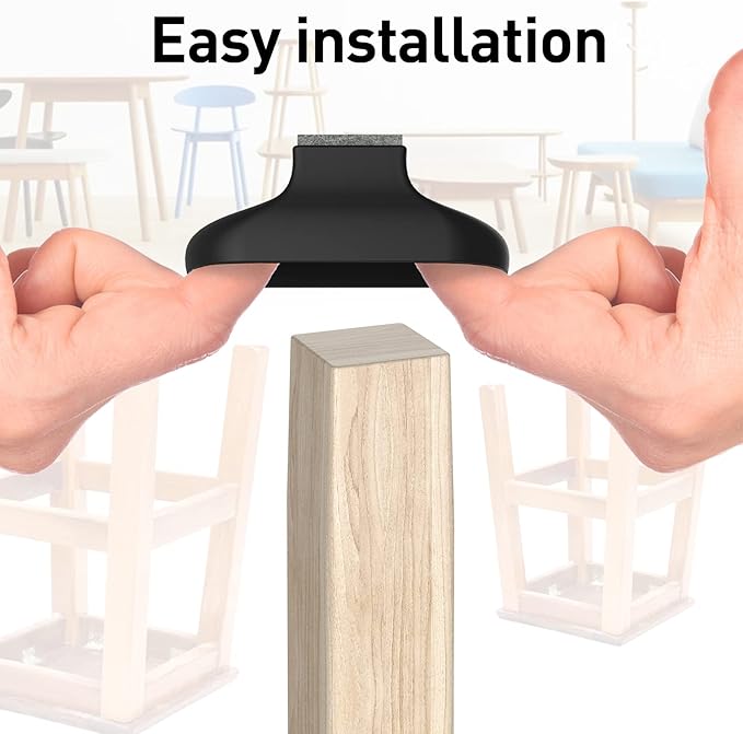 Square Chair Leg Protectors for Hardwood Floors, .7/8" - Image 3