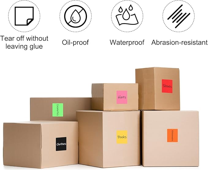 PATIKIL 3 x 5 Inch Rectangle Inventory Color Coding Labels 1 Roll, Square - Image 5