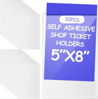 Outus Self Adhesive Shop Ticket Holders Clear Plastic Sleeves Adhesive Pockets by Outus