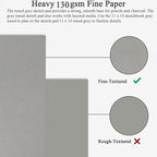 Fuxi Toned Gray Sketchbook 11x14, Large Drawing Pad, 60 Sheets Spiral Bound - Image 3