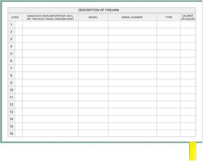 Firearms Acquisition and Disposition Record Book – Firearm Log Book, A&D Gun - Image 5