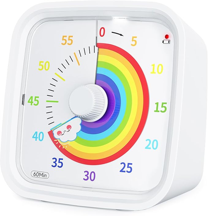 Yunbaoit Visual Timer with Protective Case, Rainbow Disk 60 Minute Countdown by Yunbaoit