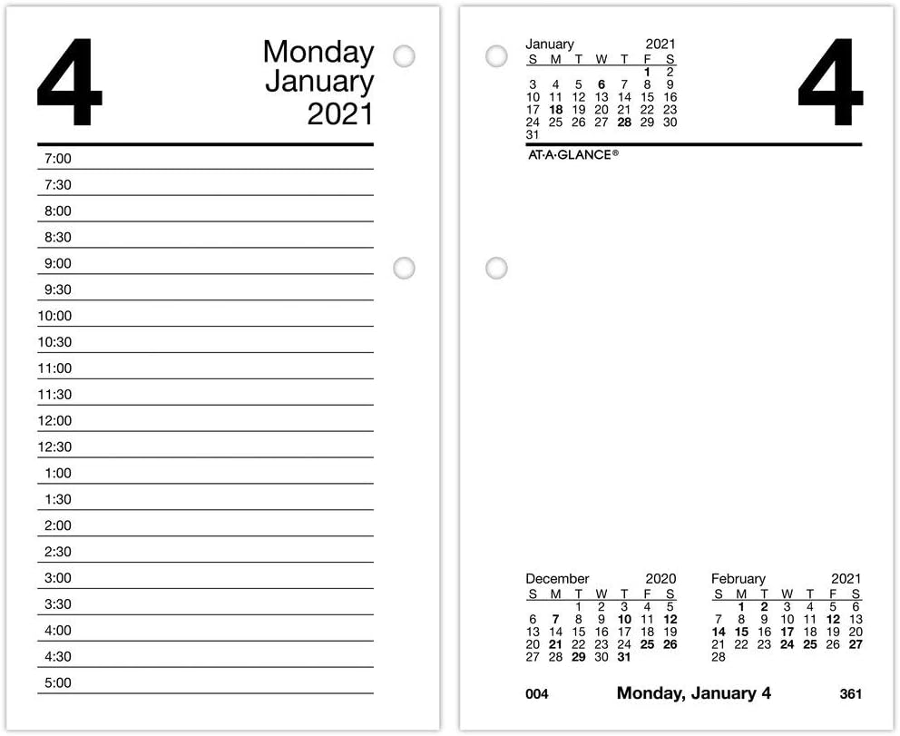 2021 Daily Desk Calendar Refill by AT-A-GLANCE, 3-1/2" x 6", Loose-Leaf, with Monthly Tabs (E717T5021)