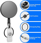 3 Pcs Heavy Duty Badge Reels Retractable Badge Holder, Selizo Metal Retractable - Image 4