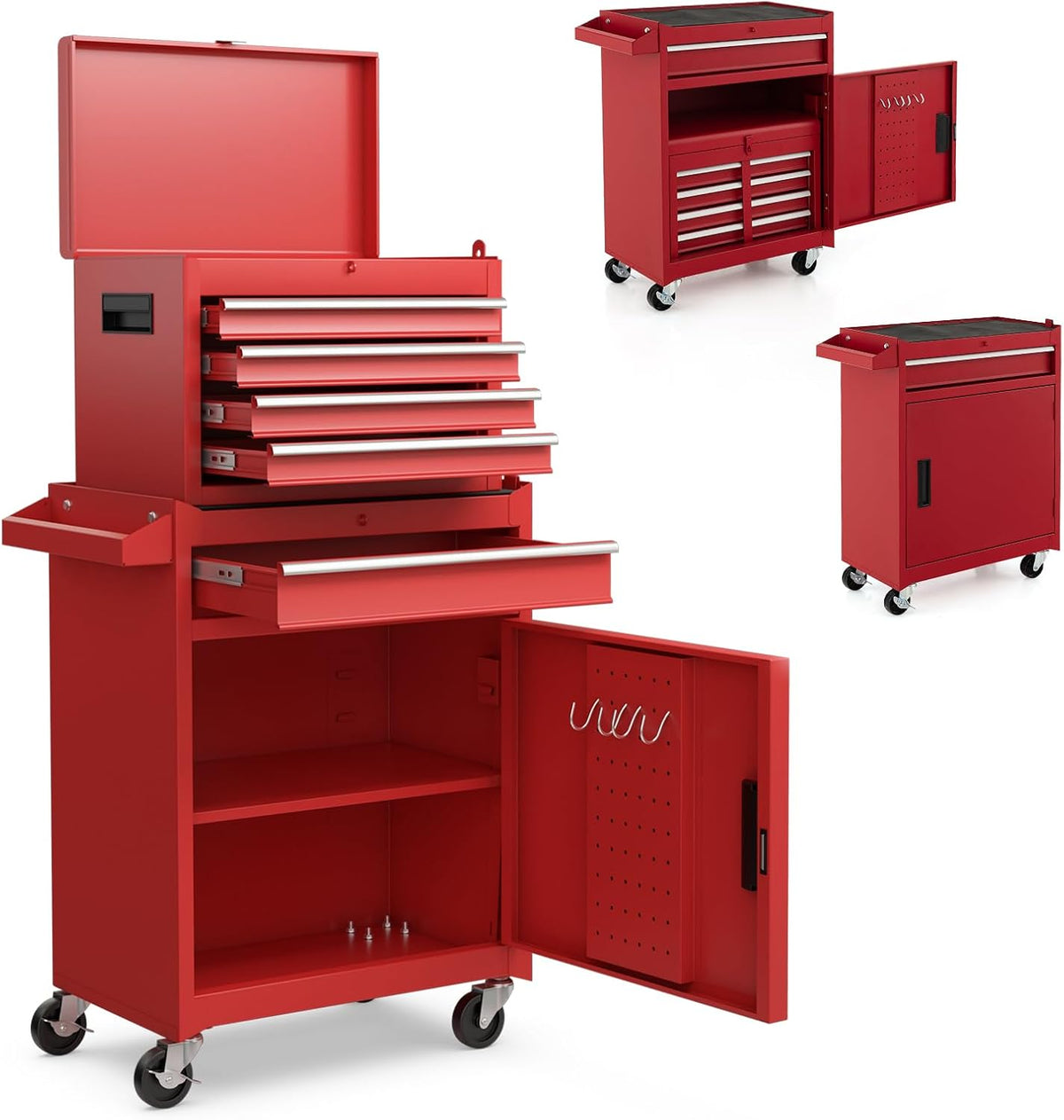 dreamade 5-drawer tool chest combo, rolling tool cabinet, main product view