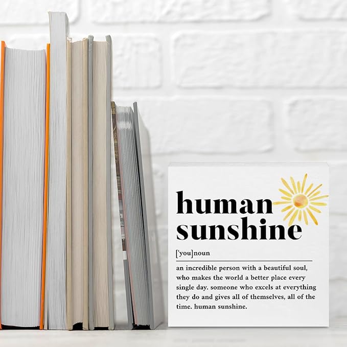 Sunshine Gifts for Women, Inspirational Gifts Human Sunshine Wood Box Sign - Image 3