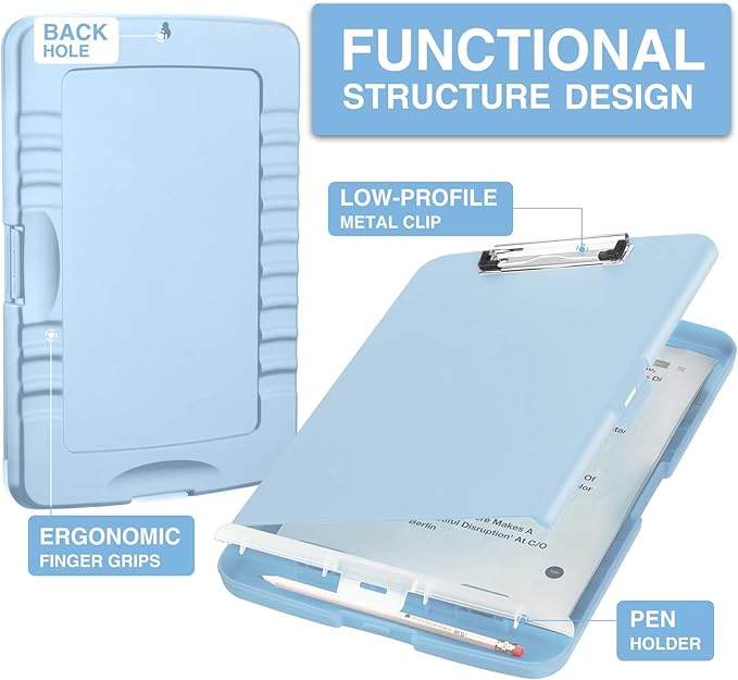 Sooez Clipboards with Storage, High Capacity Clip Boards 8.5x11 with Storage - Image 2