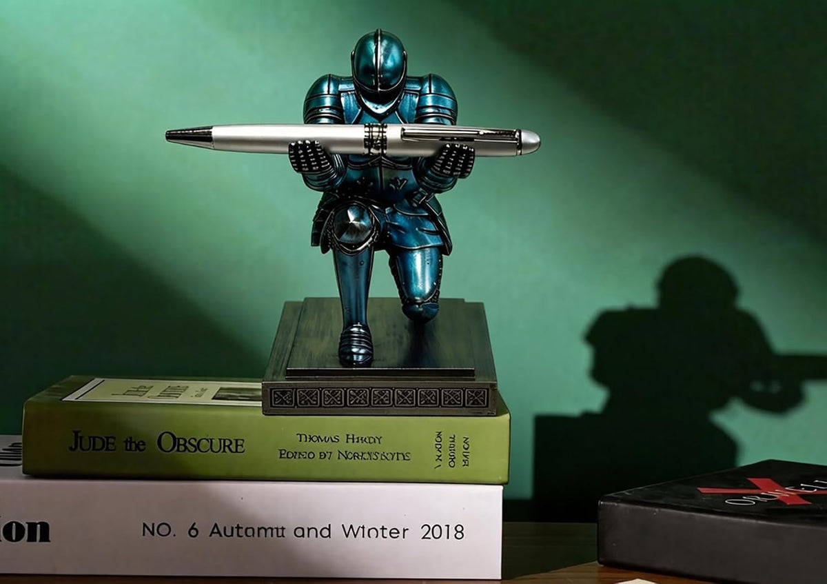 Knight Pen Holder Pen Stand Desk Organizer and Accessories Blue