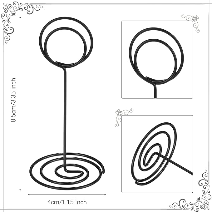 TecUnite 24 Pieces 3.35 Inch Table Number Holder Place Card Photo Holder - Image 3