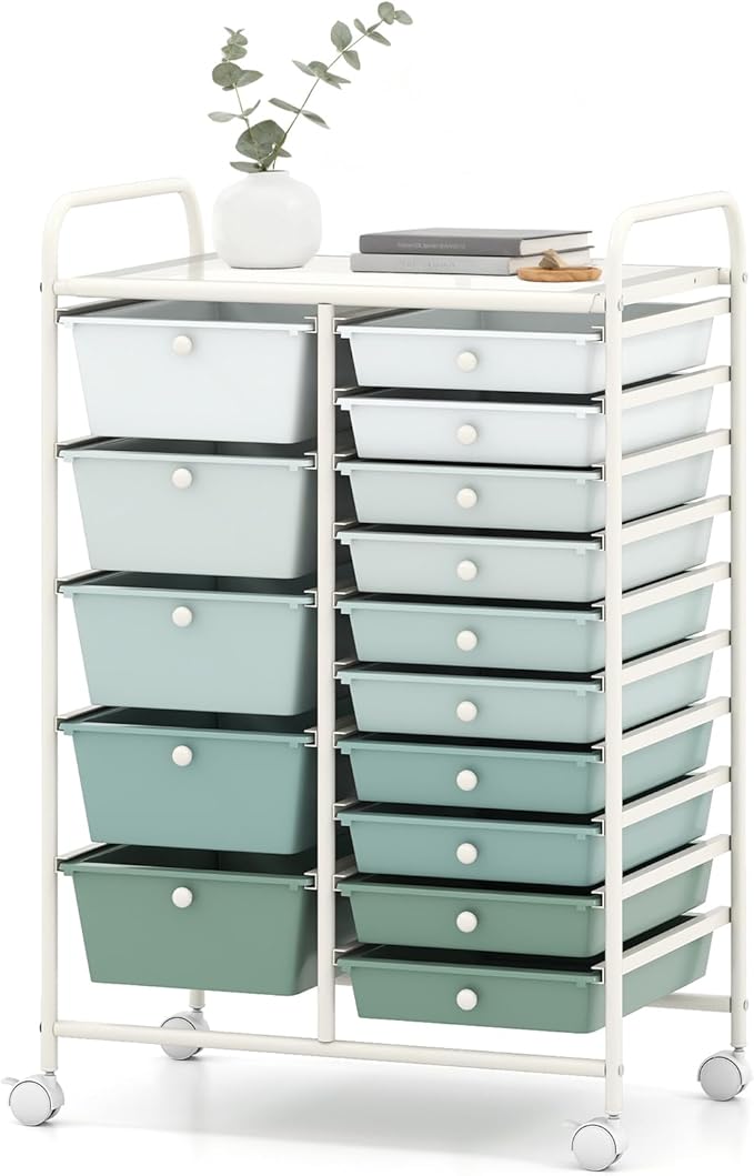 DORTALA 15-Drawer Rolling Storage Cart by DORTALA