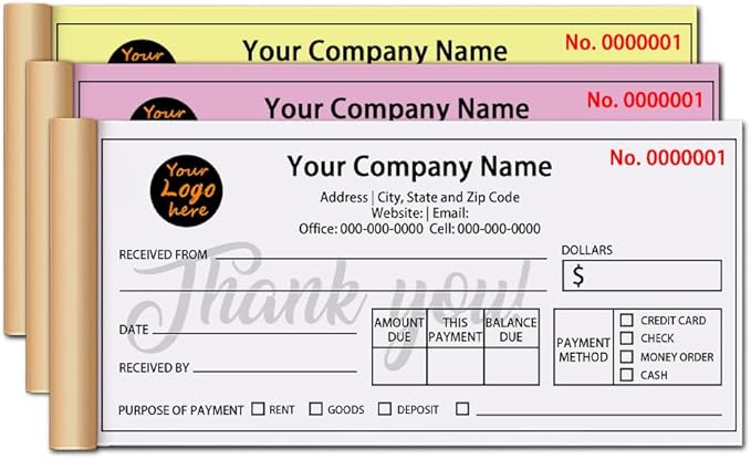 Personalized Invoice Book Custom 2 Part/3 Part Receipt Book Quote Estimate by BFHEFGSUU