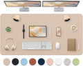 Bloss Extra Large Leather Desk Mat 47.2" x 24" Non-Slip Dressing Table Cover by Bloss