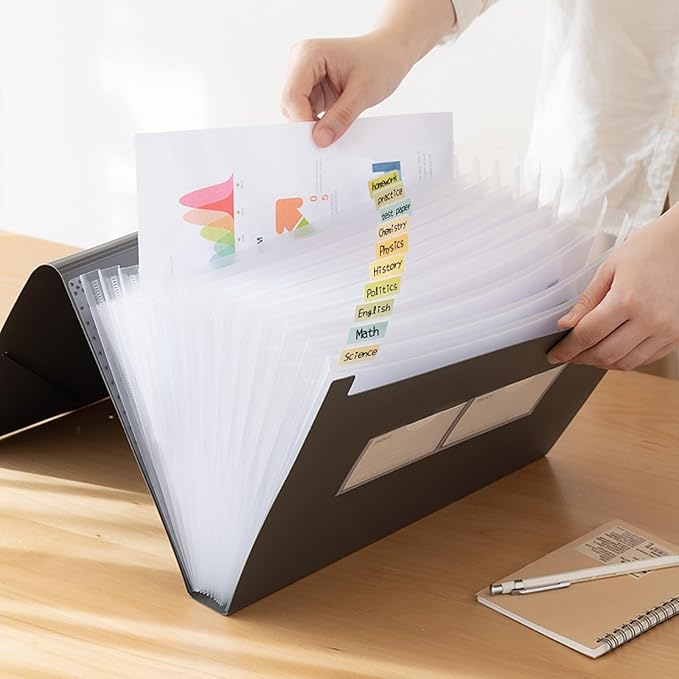 Expanding File Folder with Tabs, 13 Pockets File Organizer Accordion File by Unknown